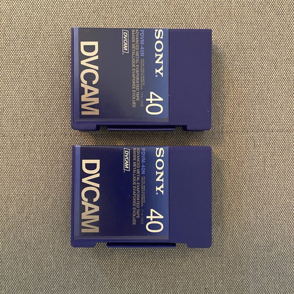 2 x SONY DVCAM PDVM-40N 40 minute tapes, New